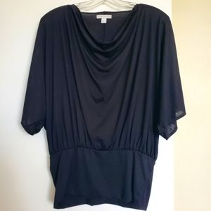 EUC New York And Company brand Black Dolman Sleeve Top Size Small